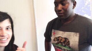 Lesbian Attempts First Blowjob on BBC Roommate