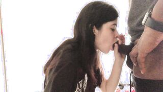 Lesbian Attempts First Blowjob on BBC Roommate