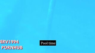 REAL STRANGER GIRL (!!) at SPA gives crazy HANDJOB underwater to BULGE flasher! Public pool cumshot