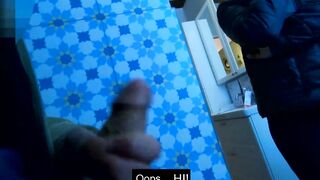 Risky FLASH PAYS OFF! Real STRANGER, scared at first, gives HELPING HANDJOB in big store.