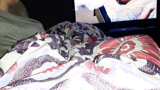 Step mom gives Step son a handjob during movie night, secretly with family around!