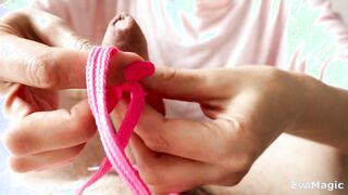 BONDAGE TIED COCK AND BALLS - FEMDOM EDGING HANDJOB
