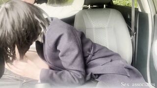First dogging. The cuckold husband watches how his wife sucks stranger's dick