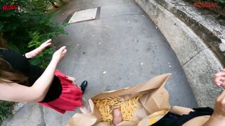 Public double handjob in the fries bag... I'm jerkin'it! A whole new way to love McDonald's!