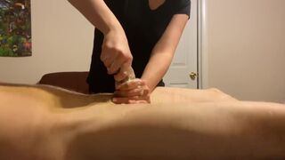Extreme Post Orgasm Torture on the Head After he Cums