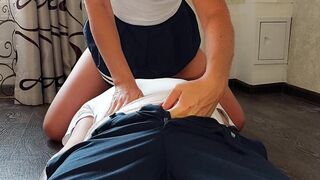Classmate licks my pussy while I masturbate his cock
