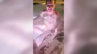Mom gives step son a secret handjob in hot tub naked before dad home