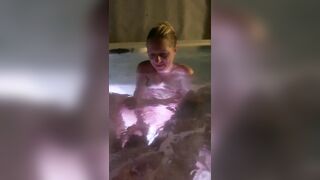 Mom gives step son a secret handjob in hot tub naked before dad home