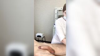 A man came unexpectedly during waxing, almost got on the master's robe