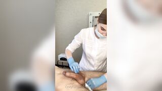 A man came unexpectedly during waxing, almost got on the master's robe