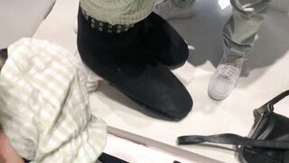 Slutty saleswoman couldn't resist the big cock and drank all my cum